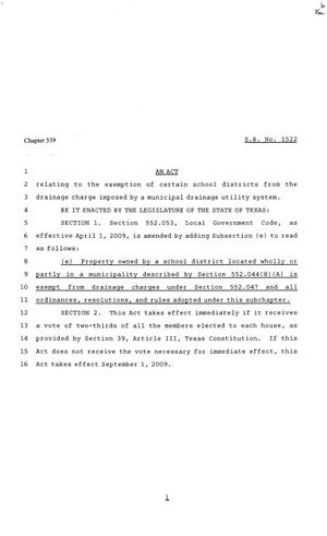 81st Texas Legislature, Senate Bill 1522, Chapter 539