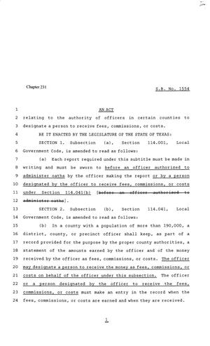 81st Texas Legislature, Senate Bill 1554, Chapter 231