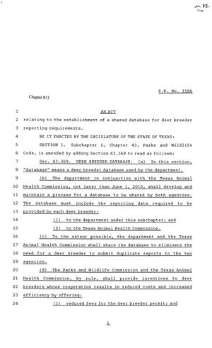 81st Texas Legislature, Senate Bill 1586, Chapter 813