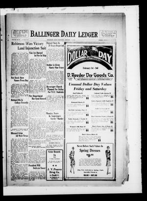 Ballinger Daily Ledger (Ballinger, Tex.), Vol. 23, No. 254, Ed. 1 Thursday, January 31, 1929