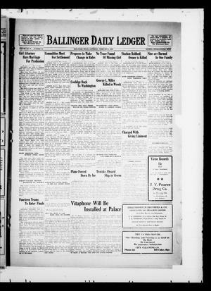 Ballinger Daily Ledger (Ballinger, Tex.), Vol. 23, No. 256, Ed. 1 Saturday, February 2, 1929