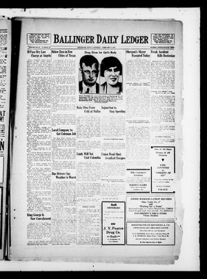 Ballinger Daily Ledger (Ballinger, Tex.), Vol. 23, No. 262, Ed. 1 Saturday, February 9, 1929