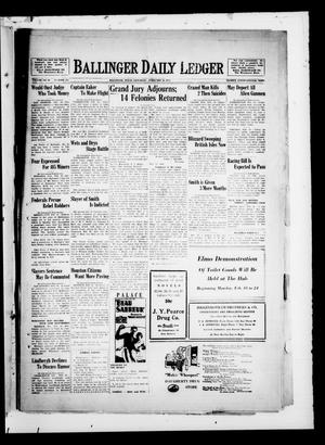 Ballinger Daily Ledger (Ballinger, Tex.), Vol. 23, No. 268, Ed. 1 Saturday, February 16, 1929