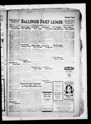 Ballinger Daily Ledger (Ballinger, Tex.), Vol. 23, No. 280, Ed. 1 Saturday, March 2, 1929