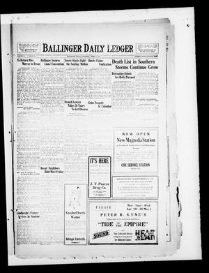 Ballinger Daily Ledger (Ballinger, Tex.), Vol. 24, No. 16, Ed. 1 Saturday, April 27, 1929