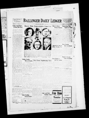Ballinger Daily Ledger (Ballinger, Tex.), Vol. 24, No. 51, Ed. 1 Friday, June 7, 1929