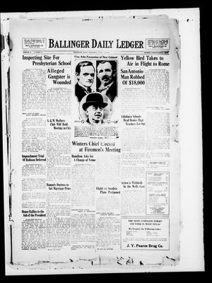 Ballinger Daily Ledger (Ballinger, Tex.), Vol. 24, No. 56, Ed. 1 Thursday, June 13, 1929