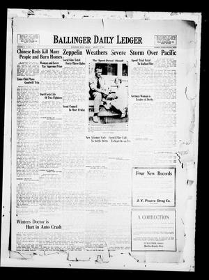 Primary view of object titled 'Ballinger Daily Ledger (Ballinger, Tex.), Vol. 24, No. 116, Ed. 1 Friday, August 23, 1929'.