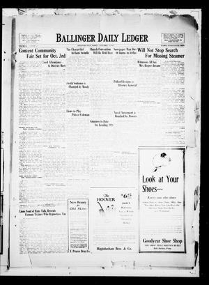 Ballinger Daily Ledger (Ballinger, Tex.), Vol. 24, No. 132, Ed. 1 Friday, September 13, 1929