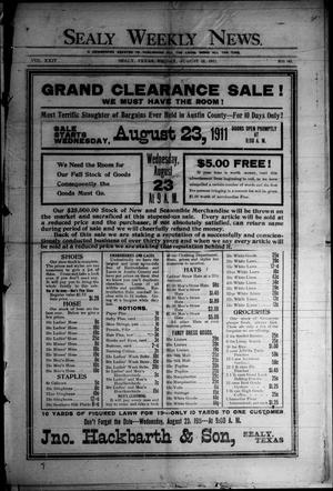 Sealy Weekly News. (Sealy, Tex.), Vol. 24, No. 45, Ed. 1 Friday, August 18, 1911