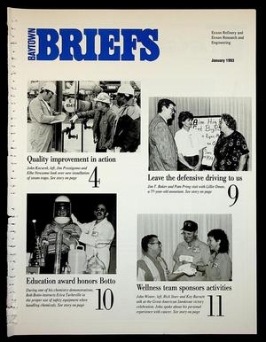 Primary view of object titled 'Baytown Briefs (Baytown, Tex.), Vol. 41, No. 01, Ed. 1 Friday, January 1, 1993'.