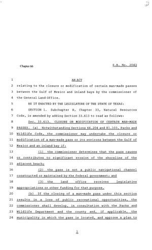 81st Texas Legislature, Senate Bill 2043, Chapter 66