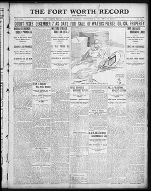Primary view of object titled 'The Fort Worth Record and Register (Fort Worth, Tex.), Vol. 13, No. 344, Ed. 1 Saturday, September 25, 1909'.