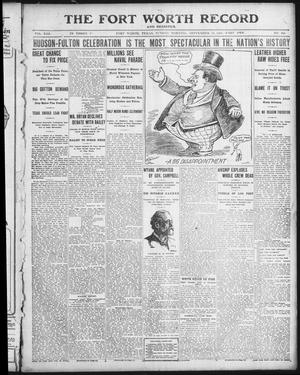Primary view of object titled 'The Fort Worth Record and Register (Fort Worth, Tex.), Vol. 13, No. 345, Ed. 1 Sunday, September 26, 1909'.