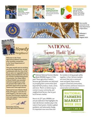 Texas Agriculture Matters, Volume 2, Number 8, August 2021