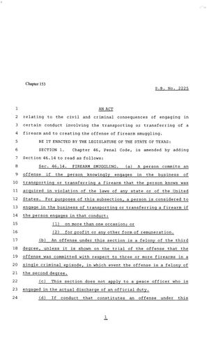 81st Texas Legislature, Senate Bill 2225, Chapter 153