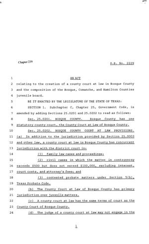81st Texas Legislature, Senate Bill 2229, Chapter 239