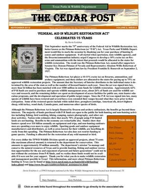 The Cedar Post, Volume 2, Number 2, September 2012