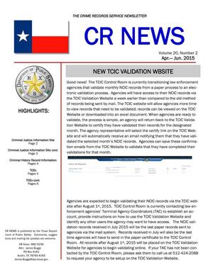CR News, Volume 20, Number 2, April-June 2015