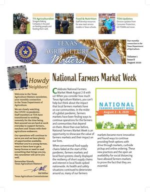 Texas Agriculture Matters, Volume 1, Number 8, August 2020