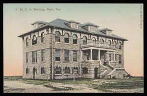 Primary view of object titled '[Postcard of YMCA Building in Mart, Texas]'.