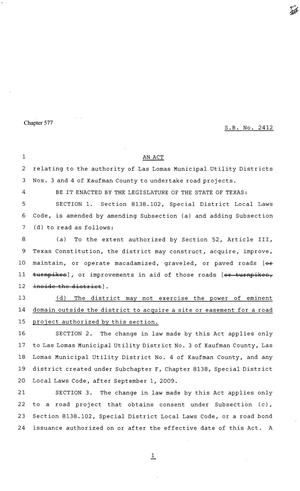 81st Texas Legislature, Senate Bill 2412, Chapter 577