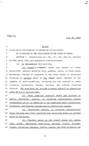 81st Texas Legislature, Senate Bill 2445, Chapter 579