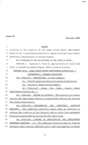 81st Texas Legislature, Senate Bill 2464, Chapter 584