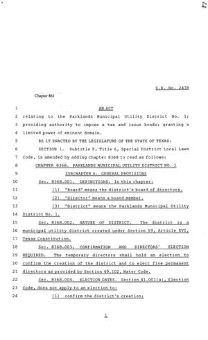 81st Texas Legislature, Senate Bill 2478, Chapter 861