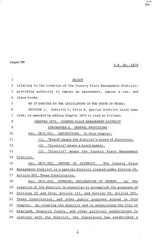 81st Texas Legislature, Senate Bill 2479, Chapter 588