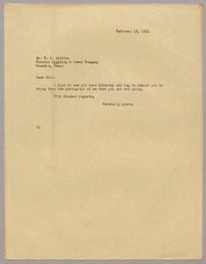 [Letter from I. H. Kempner to W. J. Aicklen, February 18, 1954]