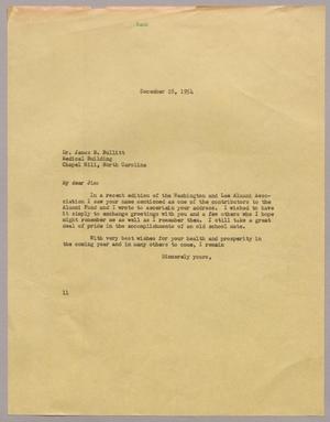 Primary view of object titled '[Letter from I. H. Kempner to James B. Bullitt, December 28, 1954]'.