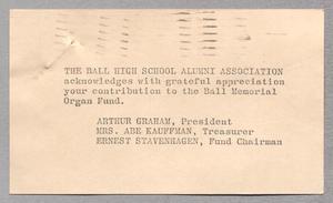 [Postal Card from Arthur Graham to Harris Leon Kempner, May 11, 1954]