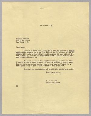 [Letter from I. H. Kempner to Richard Bennett, March 19, 1954]