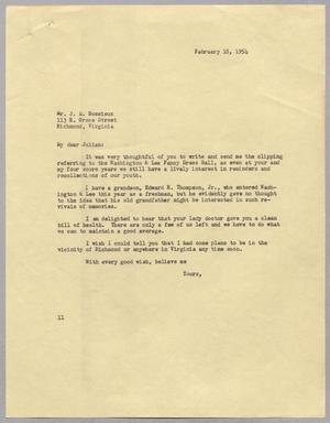 [Letter from I. H. Kempner to Julien M. Bossieux, February 18, 1954]
