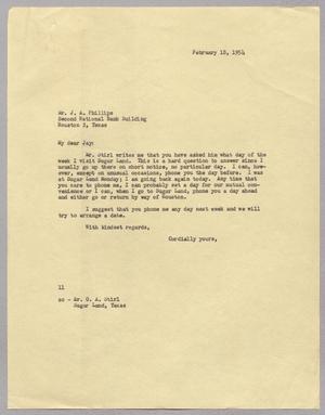 [Letter from I. H. Kempner to J. A. Phillips, February 18, 1954]