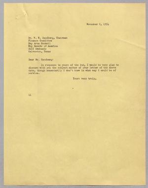 [Letter from I. H. Kempner to W. H. Sandberg, November 8, 1954]