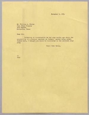 [Letter from Isaac Herbert Kempner to William A. Eicher, November 8, 1954]