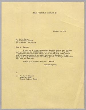 [Letter from I. H. Kempner to O. C. Easter, October 22, 1954]