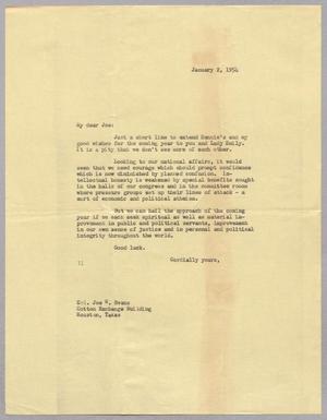 [Letter from I. H. Kempner to Col. Joe W. Evans, January 2, 1954]