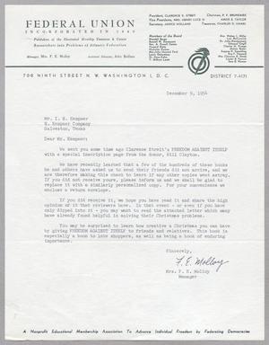 [Letter from Mrs. F. E. Molloy to Isaac H. Kempner, December 9, 1954]