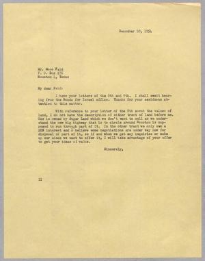 [Letter from I. H. Kempner to M. M. Feld, December 10, 1954]