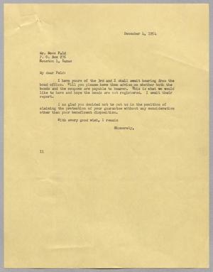 [Letter from I. H. Kempner to M. M. Feld, December 4, 1954]