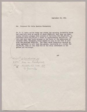 [Correspondence Concering Proposed Phi Delta Epsilon Fraternity, 1954]