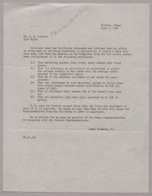 [Memorandum from Lamar Fleming, Jr., to Mr. J. M. Johnson, June 2, 1954]