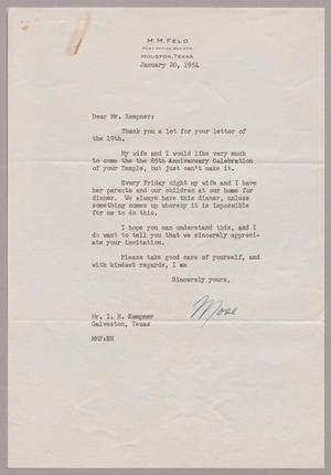 [Letter from M. M. Fled to I. H. Kempner, January 20, 1954]