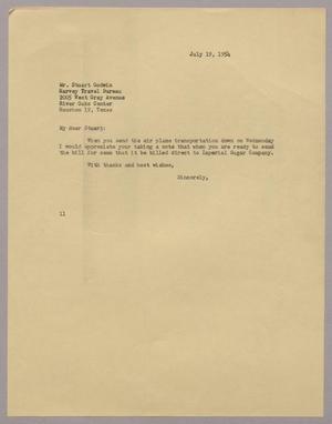 [Letter from I. H. Kempner to Stuart Godwin, July 19, 1954]