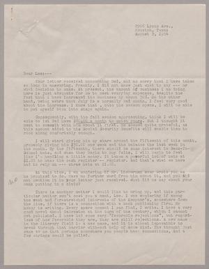 [Letter from Wilton Cohen to Lee Kempner, August 2, 1954]