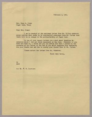 [Letter from Isaac H. Kempner to Nena M. Iiams, February 3, 1954]