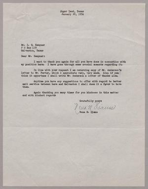 [Letter from Nena M. Iiams to I. H. Kempner, January 20, 1954]